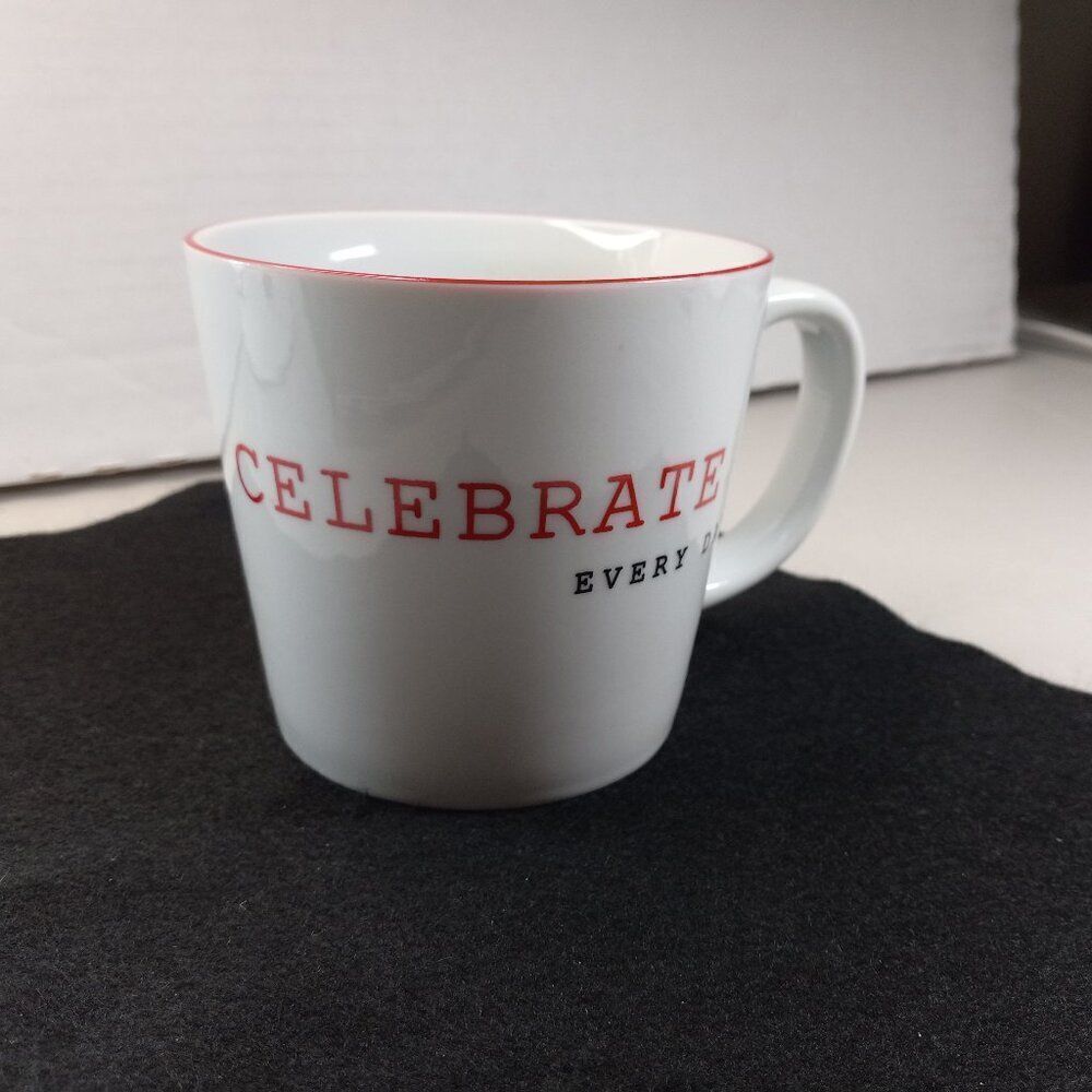 Macy's Whiteware Words The Cellar Celebrate Every Day. Mug Cottagecore Kitsch
